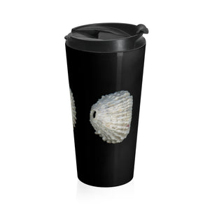 Keyhole Limpet Shell White | Stainless Steel Travel Mug | 15oz | Black