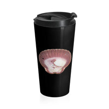 Load image into Gallery viewer, Scallop Shell Magenta | Stainless Steel Travel Mug | 15oz | Black
