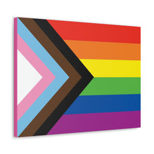 Load image into Gallery viewer, Progress Pride Flag | Canvas Print | Hot Pink Sides
