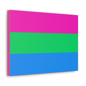 Polysexual Pride Flag | Canvas Print | Hot Pink Sides