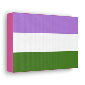 Genderqueer Pride Flag | Canvas Print | Hot Pink Sides