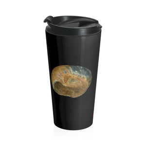 Moon Snail Shell Black & Rust | Stainless Steel Travel Mug | 15oz | Black