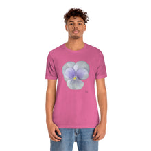 Load image into Gallery viewer, Pansy Viola Flower Lavender | Unisex Ringspun Short Sleeve T-Shirt
