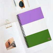 Load image into Gallery viewer, Genderqueer Pride Flag | Spiral Notebook | Ruled Line | Lavender White Green

