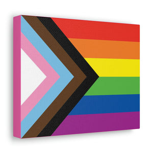Progress Pride Flag | Canvas Print | Hot Pink Sides
