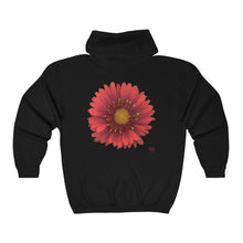 Load image into Gallery viewer, Blanket Flower Gaillardia Red | Unisex Heavy Blend™ Full Zip Hooded Sweatshirt
