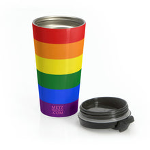 Load image into Gallery viewer, Gay Pride Flag (1979) | Stainless Steel Travel Mug | 15oz | Rainbow
