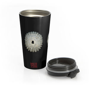 Keyhole Limpet Shell White | Stainless Steel Travel Mug | 15oz | Black