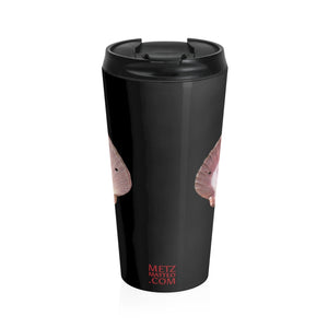 Scallop Shell Magenta | Stainless Steel Travel Mug | 15oz | Black