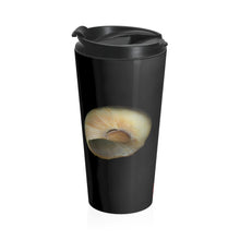 Load image into Gallery viewer, Moon Snail Shell Blue | Stainless Steel Travel Mug | 15oz | Black

