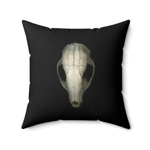 Throw Pillow | Raccoon Skull Front & Back by Matteo | Black | Front | 20x20 Dark Cottagecore Goblincore Gothic