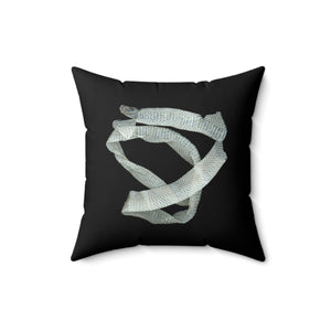 Throw Pillow | Mexican Milk Snake Shed Skin by Matteo | Black | 16x16 Dark Cottagecore Goblincore Gothic