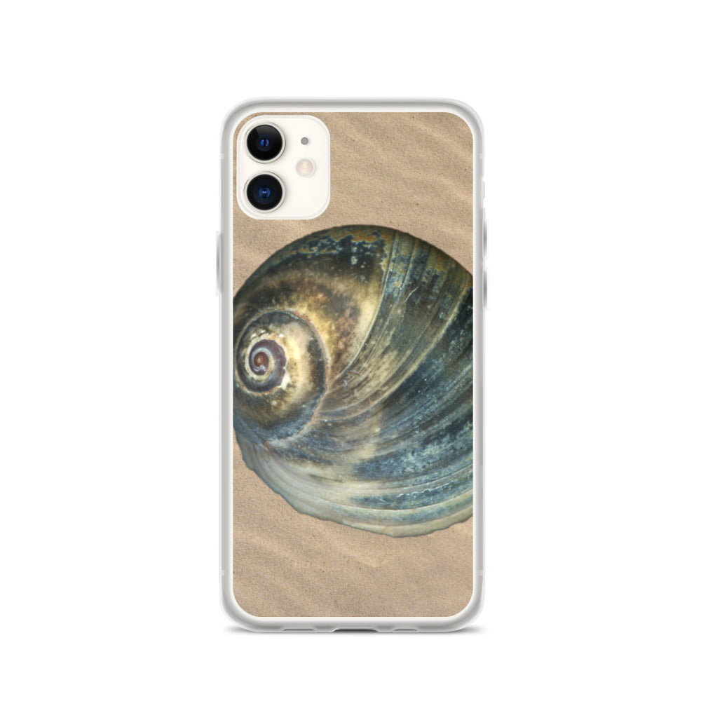 Moon Snail Shell Blue Apical | iPhone Case | Sand Background