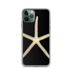 Finger Starfish Shell Top | iPhone Case | Black Background