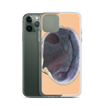 Load image into Gallery viewer, Quahog Clam Shell Purple Right Interior | iPhone Case | Desert Tan Background
