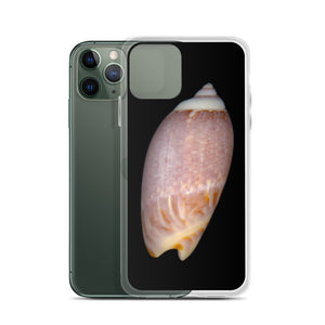 iPhone Case | Olive Snail Shell Brown Dorsal | Black Background