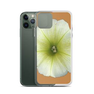 iPhone Case | Petunia Flower Yellow-Green | Camel Brown Background