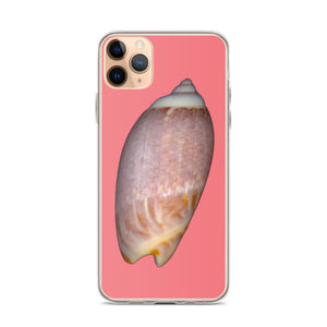 Olive Snail Shell Brown Dorsal | iPhone Case | Salmon Background