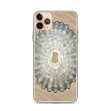 Load image into Gallery viewer, Keyhole Limpet Shell White Exterior | iPhone Case | Sand Background
