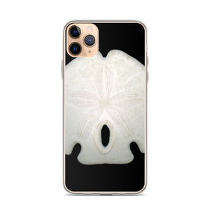 Arrowhead Sand Dollar Shell Top | iPhone Case | Black Background