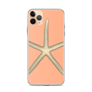 iPhone Case | Finger Starfish Shell Top | Peach Background