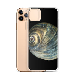 iPhone Case | Moon Snail Shell Blue Apical | Black Background