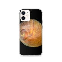 Load image into Gallery viewer, iPhone Case | Moon Snail Shell Shark&#39;s Eye Apical | Black Background
