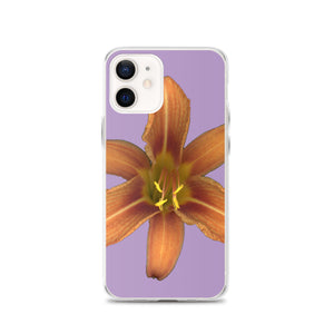 iPhone Case | Orange Daylily Flower | Lavender Background