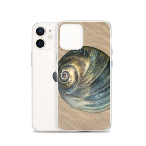 iPhone Case | Moon Snail Shell Blue Apical | Sand Background