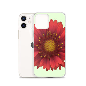 iPhone Case | Blanket Flower Gaillardia Red | Sea Glass Background