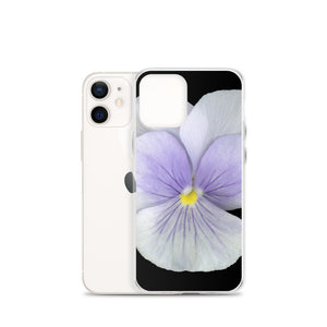 iPhone Case | Pansy Viola Flower Lavender | Black Background