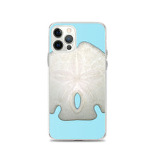Load image into Gallery viewer, iPhone Case | Arrowhead Sand Dollar Shell Top | Sky Blue Background
