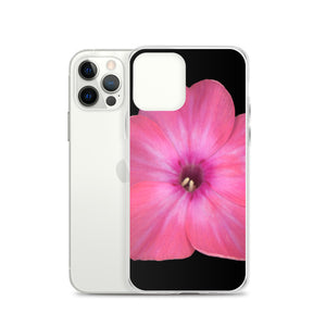 iPhone Case | Phlox Flower Detail Pink | Black Background