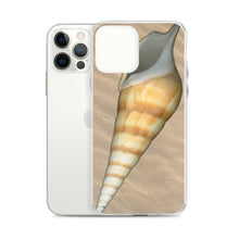 Load image into Gallery viewer, Turrid Shell Tan Apertural | iPhone Case | Sand Background
