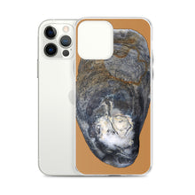 Load image into Gallery viewer, iPhone Case | Oyster Shell Blue Right Exterior | Camel Brown Background
