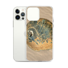 Load image into Gallery viewer, Moon Snail Shell Black &amp; Rust Apical | iPhone Case | Sand Background
