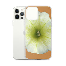 Load image into Gallery viewer, iPhone Case | Petunia Flower Yellow-Green | Camel Brown Background
