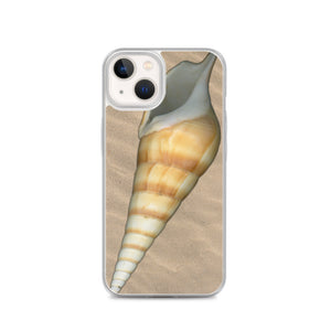Turrid Shell Tan Apertural | iPhone Case | Sand Background