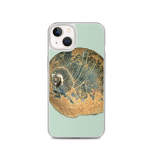 Load image into Gallery viewer, iPhone Case | Moon Snail Shell Black &amp; Rust Apical | Sage Background
