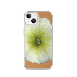 Petunia Flower Yellow-Green | iPhone Case | Camel Brown Background