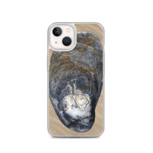 Load image into Gallery viewer, iPhone Case | Oyster Shell Blue Right Exterior | Sand Background
