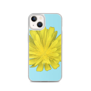 iPhone Case | Hawkweed Flower Yellow | Sky Blue Background