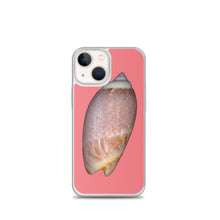 Load image into Gallery viewer, Olive Snail Shell Brown Dorsal | iPhone Case | Salmon Background
