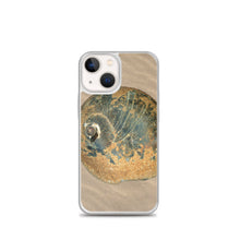 Load image into Gallery viewer, iPhone Case | Moon Snail Shell Black &amp; Rust Apical | Sand Background
