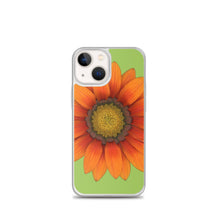 Load image into Gallery viewer, iPhone Case | Gazania Flower Orange | Pistachio Green Background

