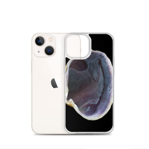 iPhone Case | Quahog Clam Shell Purple Right Interior | Black Background