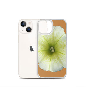 Petunia Flower Yellow-Green | iPhone Case | Camel Brown Background