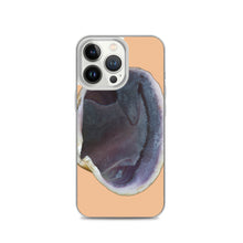 Load image into Gallery viewer, iPhone Case | Quahog Clam Shell Purple Right Interior | Desert Tan Background
