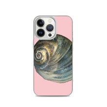Load image into Gallery viewer, iPhone Case | Moon Snail Shell Blue Apical | Pink Background
