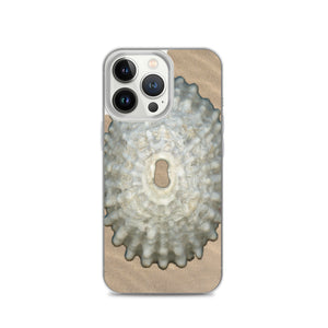 Keyhole Limpet Shell White Exterior | iPhone Case | Sand Background